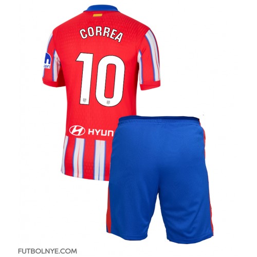 Camiseta Atletico Madrid Angel Correa #10 Primera Equipación para niños 2024-25 manga corta (+ pantalones cortos)